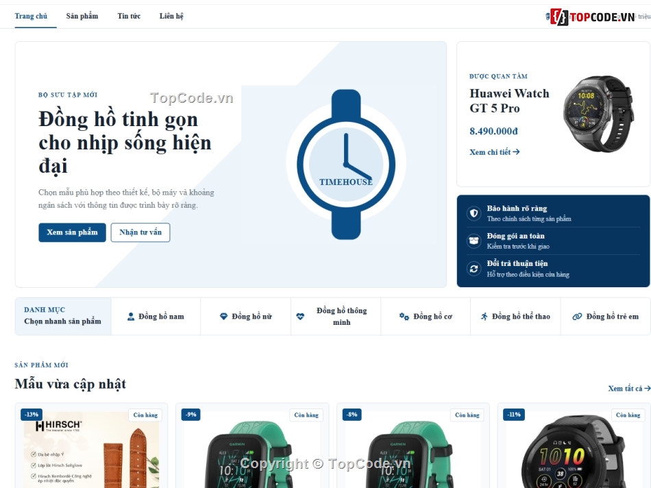 bán website,web bán đồng hồ,website